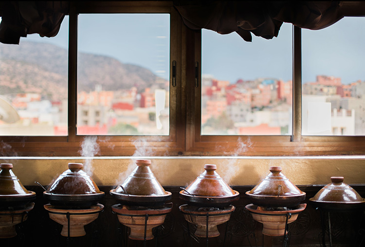 Tagines in Tamraght at Surf House Morocco